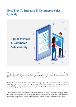 Best Tips To Increase E-Commerce Sales Quickly for your Business