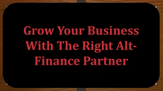 Cresthill Capital - Grow Your Business With The Right Alt-Finance Partner