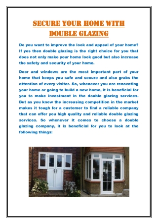 Secure your home with double glazing