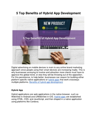 5 Top Benefits of Hybrid App Development