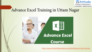 Advanced Excel Training in Uttam Nagar