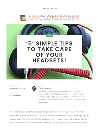 5 Simple Tips to Take Care of Your Headsets