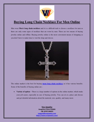 Buying Long Chain Necklace For Men Online