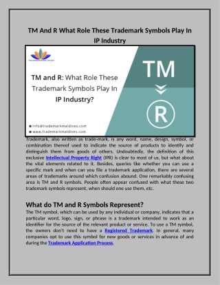 TM And R: What Role These Trademark Symbols Play In IP Industry?