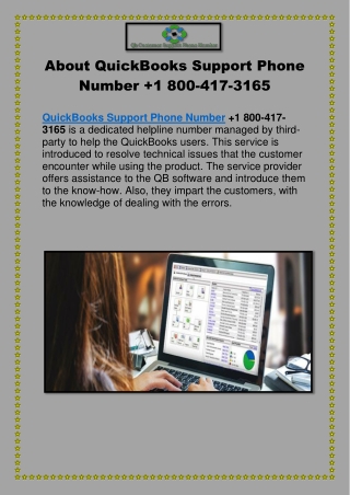 About QuickBooks Support Phone Number 1 800-417-3165