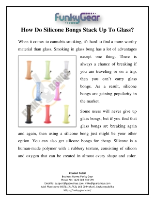 How Do Silicone Bongs Stack Up To Glass?