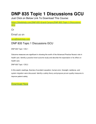 DNP 835 Topic 1 Discussions GCU