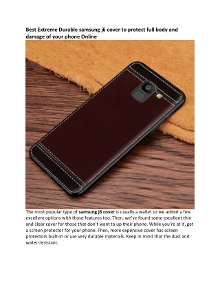 Best Extreme Durable samsung j6 cover to protect full body and damage of your phone Online