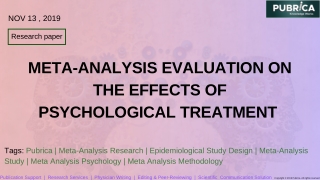 Meta Analysis Evaluation on the effect of Psychological Treatment - Scientific Research