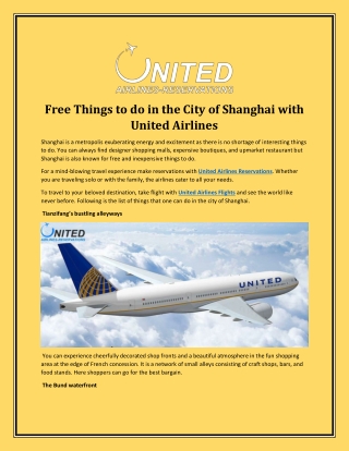 Free Things to do in the City of Shanghai with United Airlines