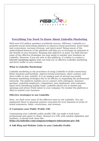 Everything You Need To Know About LinkedIn Marketing