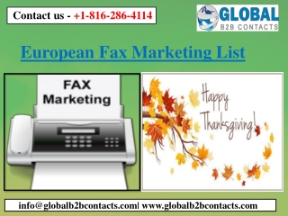 European Fax Marketing List