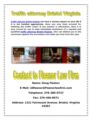 Traffic attorney Bristol Virginia