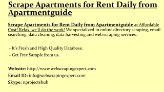 Scrape Apartments for Rent Daily from Apartmentguide