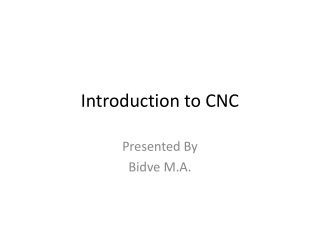 Introduction to CNC