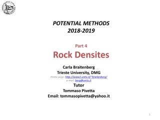 POTENTIAL METHODS 2018-2019 Part 4 Rock Densites