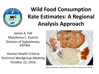 Wild Food Consumption Rate Estimates: A Regional Analysis Approach