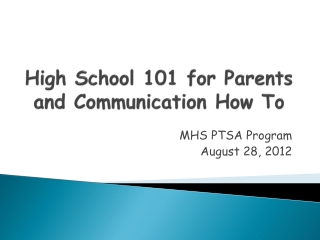 High School 101 for Parents and Communication How To