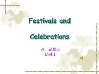 Festivals and Celebrations