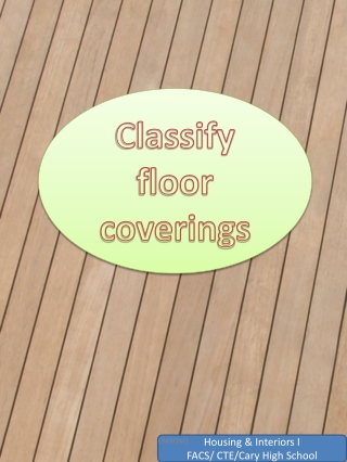 Classify floor coverings