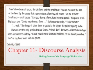 Chapter 11- Discourse Analysis