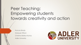 Peer Teaching: Empowering students towards creativity and action