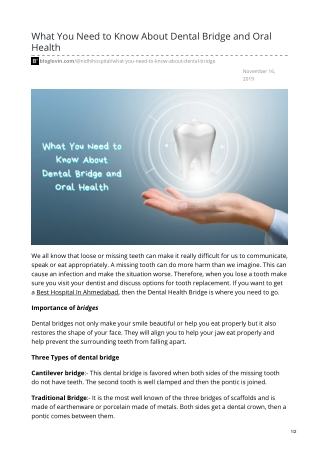 What You Need to Know About Dental Bridge and Oral Health