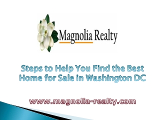 Steps to Help You Find the Best Home for Sale in Washington DC