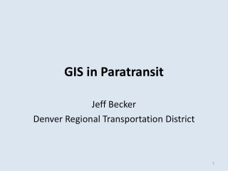 GIS in Paratransit