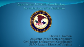 Equal Access To Health Care Services For Individuals With Disabilities