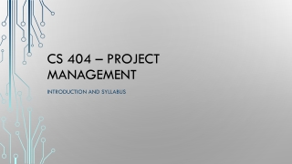 CS 404 – Project Management
