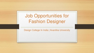 Job Opportunities for Fashion Designer - Avantika University