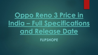Oppo Reno 3 Price in India