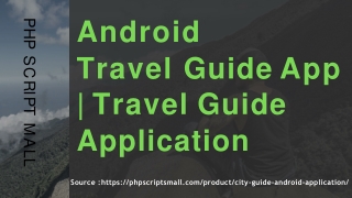Travel Guide Application | PHP Script Mall