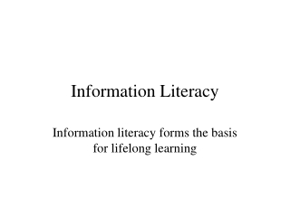 Information Literacy