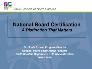 National Board Certification A Distinction That Matters