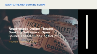 Readymade Online Theater Booking Software - PHP Ticket Booking Script