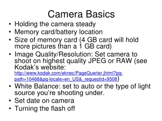 Camera Basics