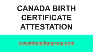 Canada Birth Certificate Attestation