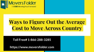 Ways to Figure Out The Average Cost to Move Across Country