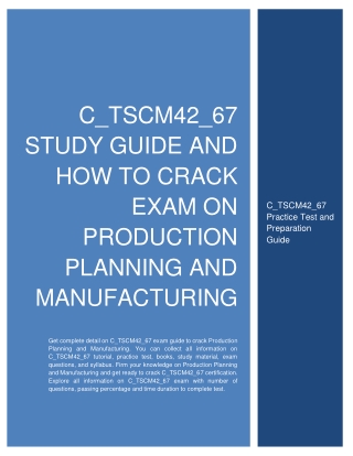 How to Prepare for C_TSCM42_67 exam on Production Planning and Manufacturing