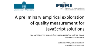 A preliminary empirical exploration of quality measurement for JavaScript solutions