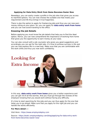 Data Entry Jobs |Data science jobs | Employndeploy.com
