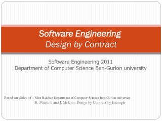 Software Engineering Design by Contract