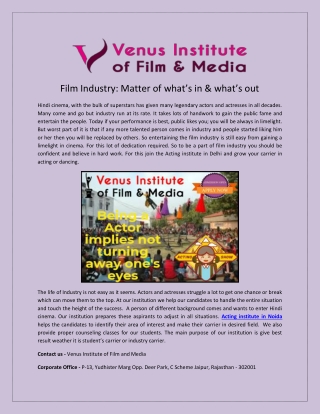 Film industry:Matter of what`s in & what`s is out
