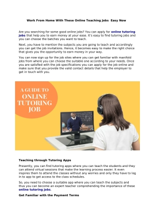 Graduate Jobs | Online Tutoring Jobs | Employndeploy.com