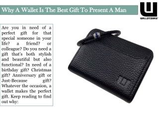 Why A Wallet Is The Best Gift To Present A Man