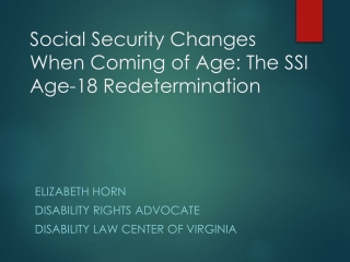 Social Security Changes When Coming of Age: The SSI Age-18 Redetermination