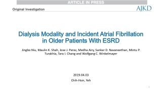 Dialysis Modality and Incident Atrial Fibrillation in Older Patients With ESRD