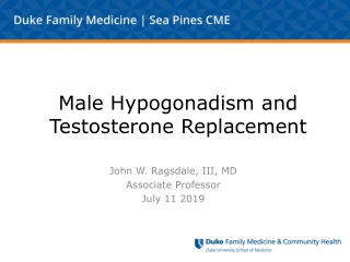 Male Hypogonadism and Testosterone Replacement